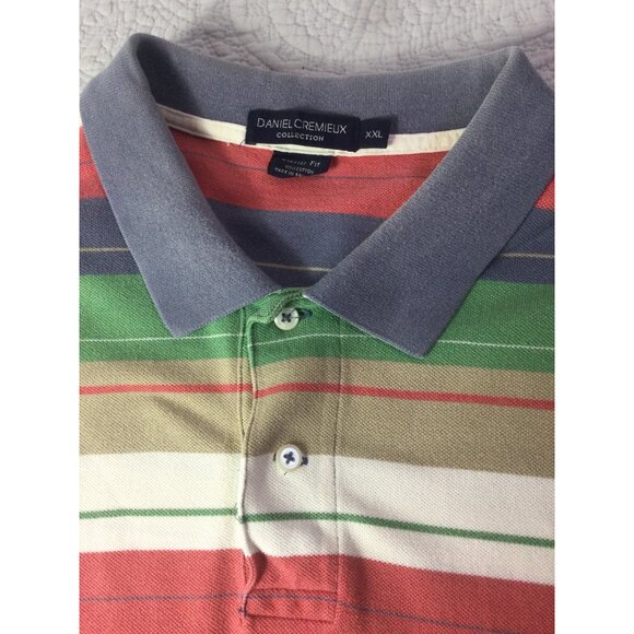 Daniel Cremieux Mens XXL Striped Polo Shirt *Multicolor*Cotton*EUC - Picture 2 of 7